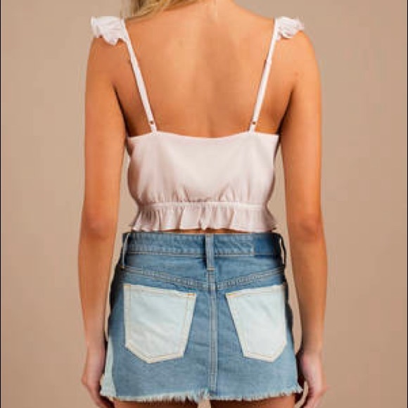 Free People | Patched Denim Mini Skirt | Skirt - Picture 3 of 10